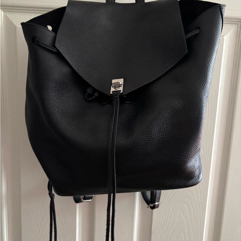 Rebecca Minkoff Black Leather Bag with Silver Detail